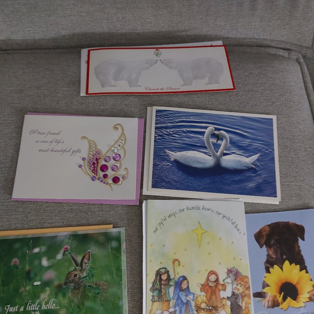 Vintage Assorted Cards Collectible Birthdays Any Ocassion Blank Cards Holidays